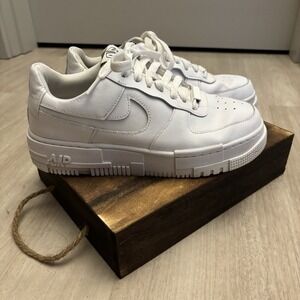 Nike Womens Air Force 1 'Pixel White' Leather Shoes Sneaker CK6649-100 Size 8 US